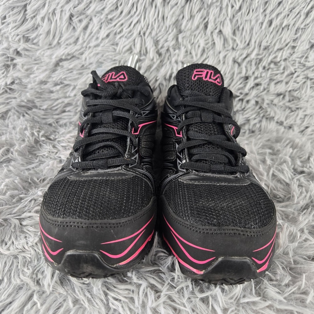 Fila Womens 11 Black Pink Composite Toe Memory Foam Work Sneakers 5SR21264-973 - Picture 2 of 9